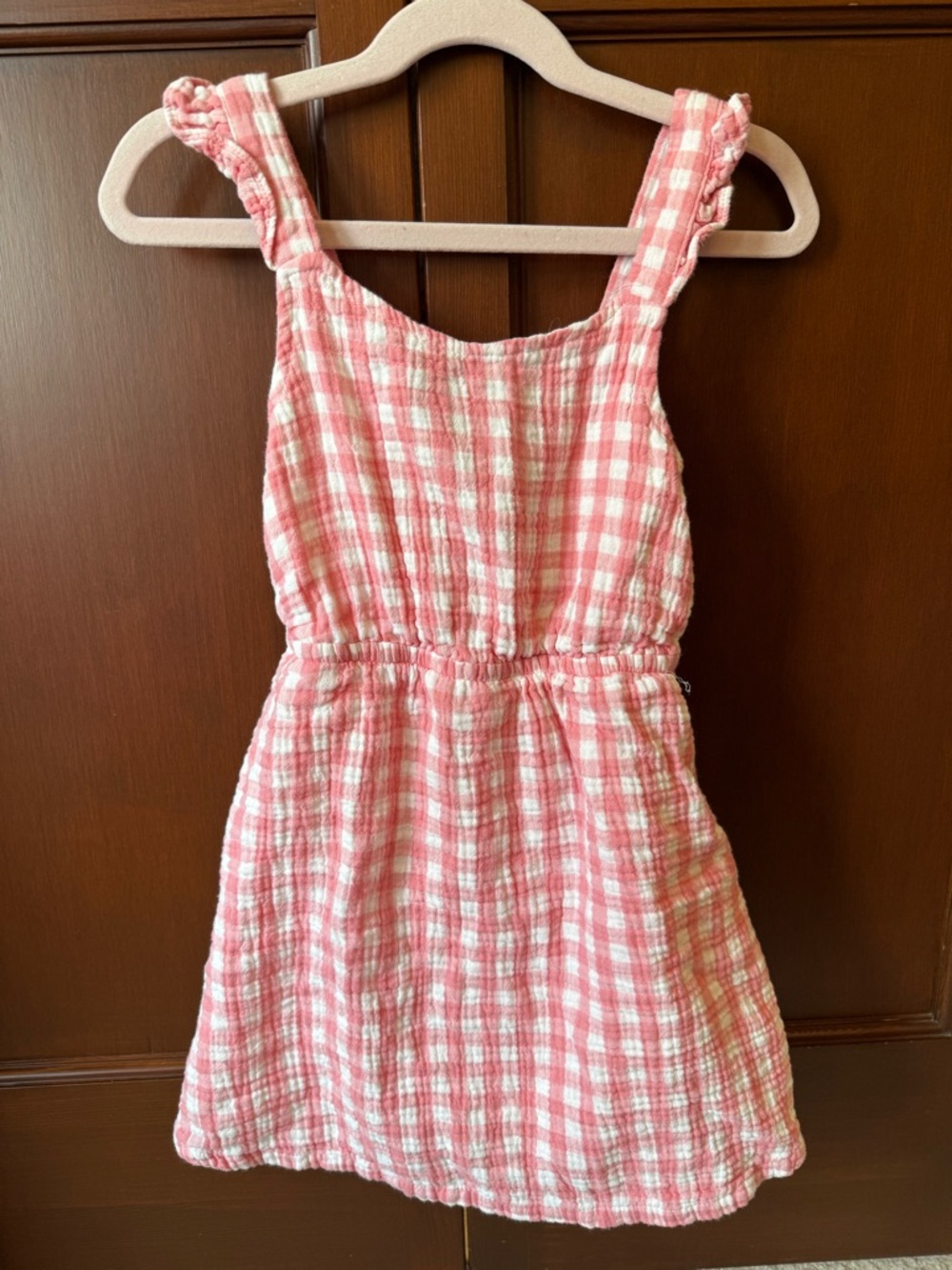 GAP Pink and White Gingham Sundress for Girls
